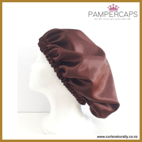 Image 2 of Pamper Caps™ NightCap Sleep Bonnet Chocolate/Black