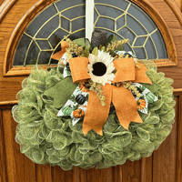 Image 1 of Green Pumpkin Wreath