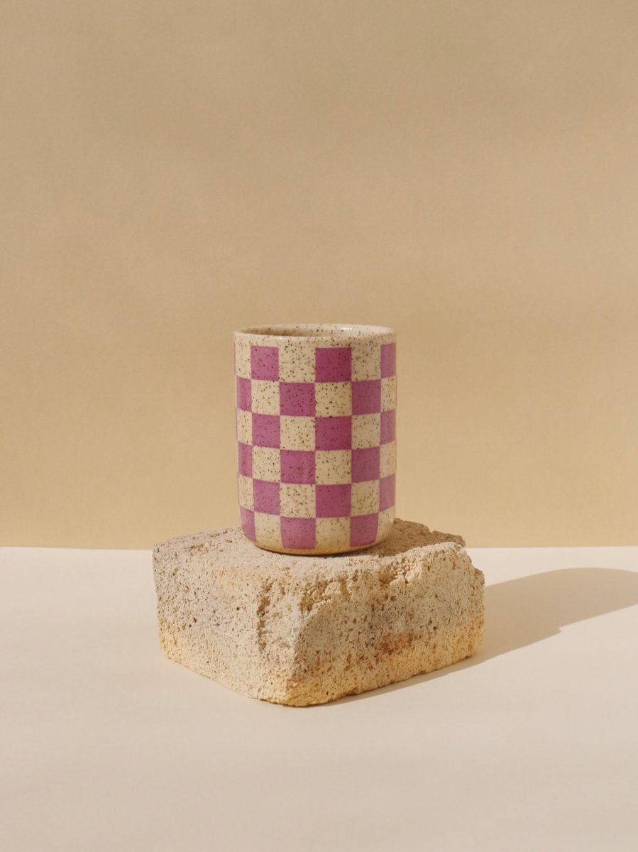 Lilac Checkered Cup Preorder | JO AND CLAY