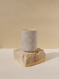 Image 1 of Baby Blue Checkered Cup Preorder