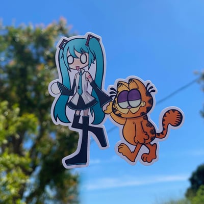 Image of Miku and Garfield