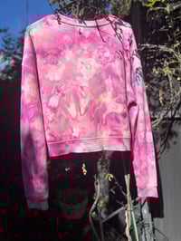 Image 2 of Pink ice dyed women’s tie dye cropped crew neck size L