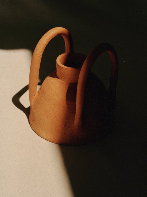 Image of TERRACOTTA VASE with TWO HANDLES 
