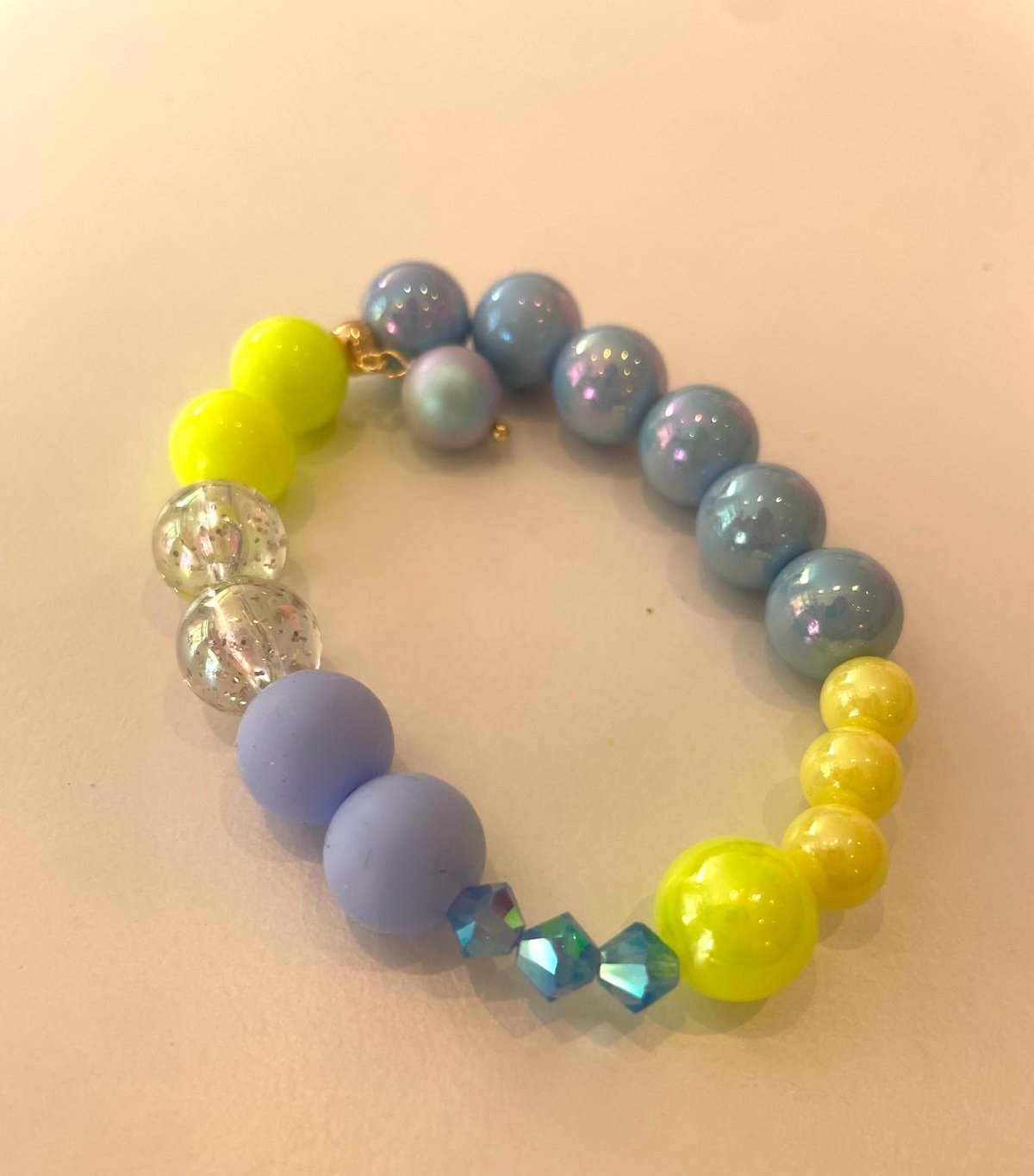 Image of Neon yellow, blue and crystal by Love Beth