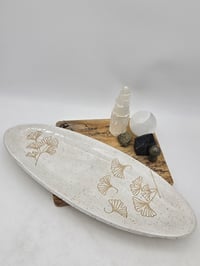 Image 2 of White and Tan Ginko Platter