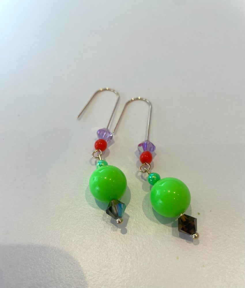 Image of Neon green earrings by Love Beth