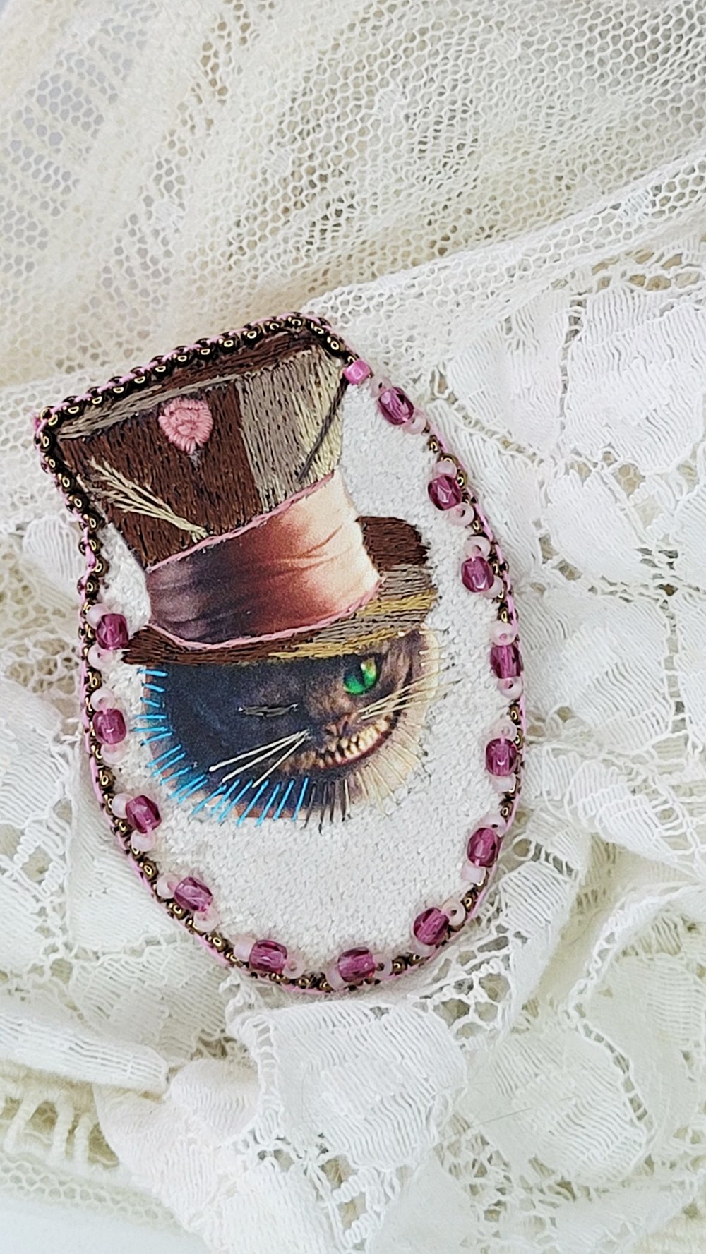 Image of Broche velours CHESHIRE CAT 