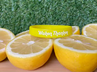 Image 4 of Waken Thanken Wristbands - LEMON YELLOW & WATERMELON RED