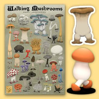 Walking Mushrooms Print