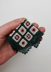 Image of Vintage Green Granny Square Afghan in 1:12 scale