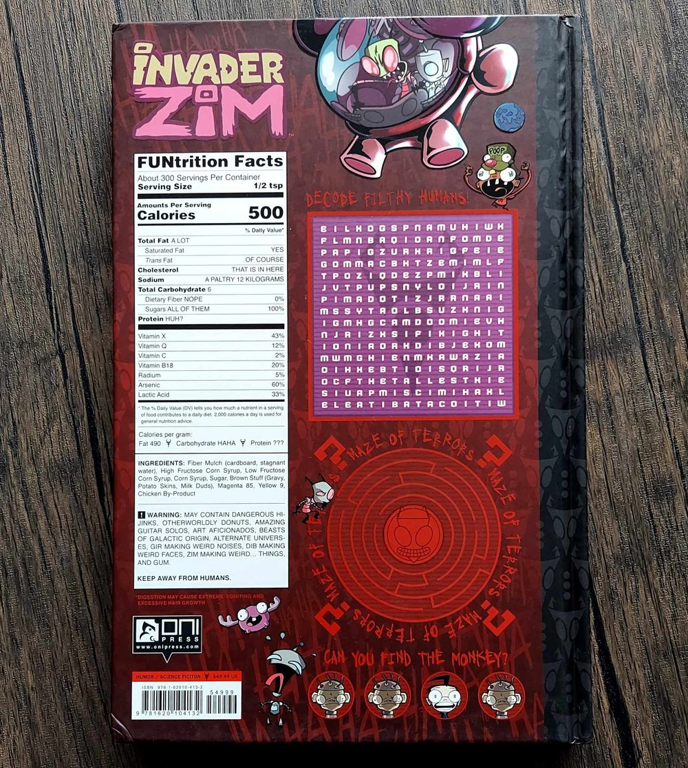 Invader ZIM Book 1: Deluxe Edition, by Jhonen Vasquez - SIGNED with a Sketch by Rikki Simons