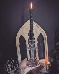 Image 2 of Glass crucifix candle holder