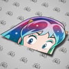 Lum Peek Sticker: Galaxy Hair Holographic Finish
