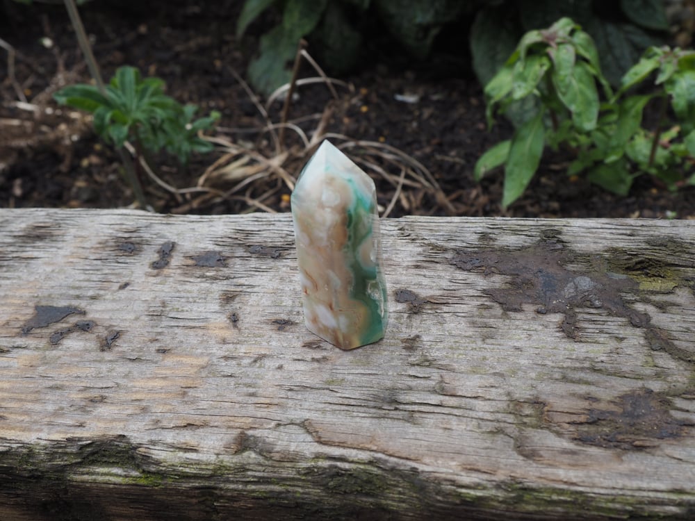 Image of Green Flower Agate Tower 60g