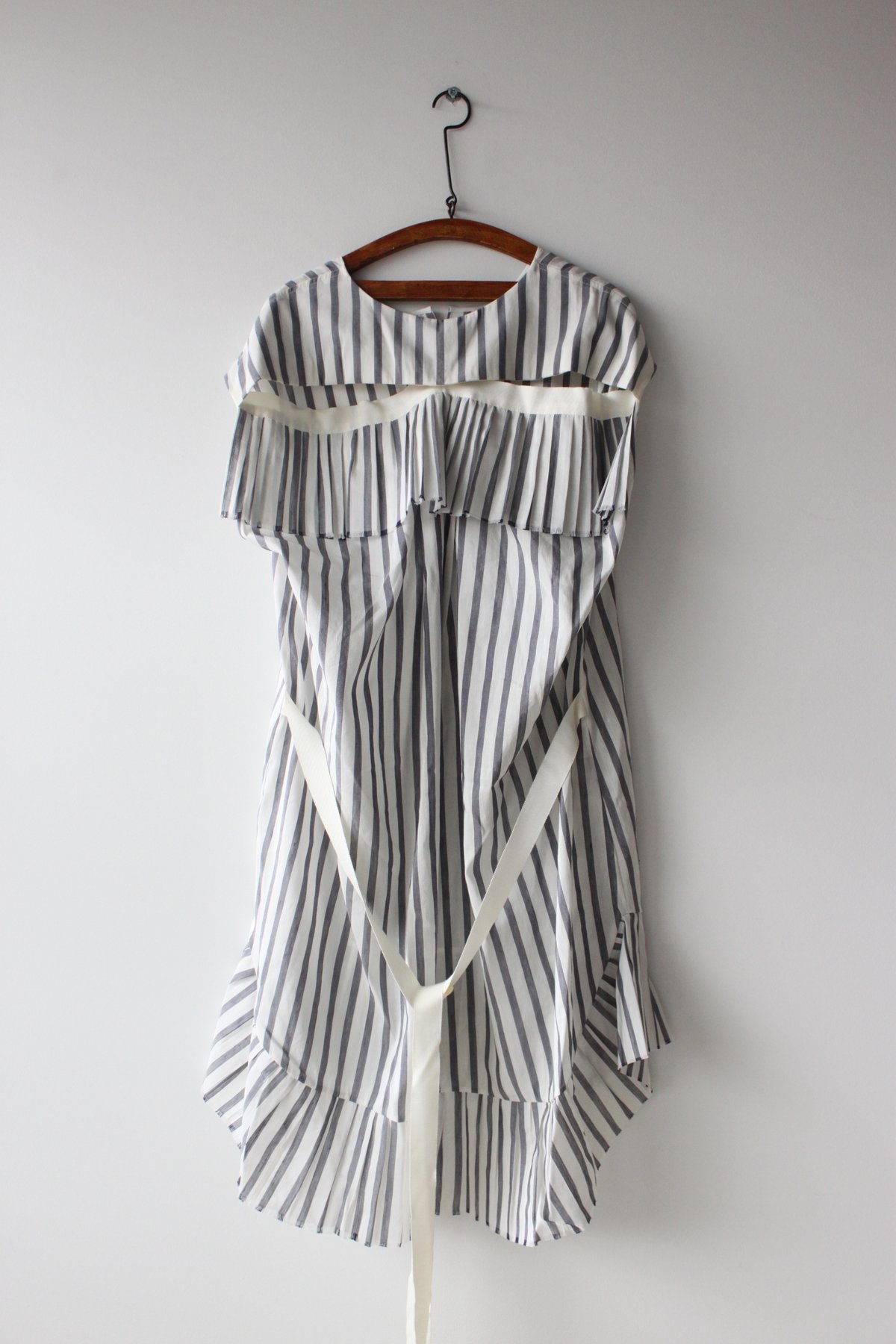 Archive- linen silk pleated hem tunic dress
