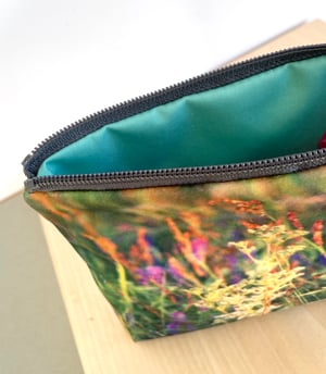 Image of Meadowsweet, wash bag, make-up, travel zipper pouch