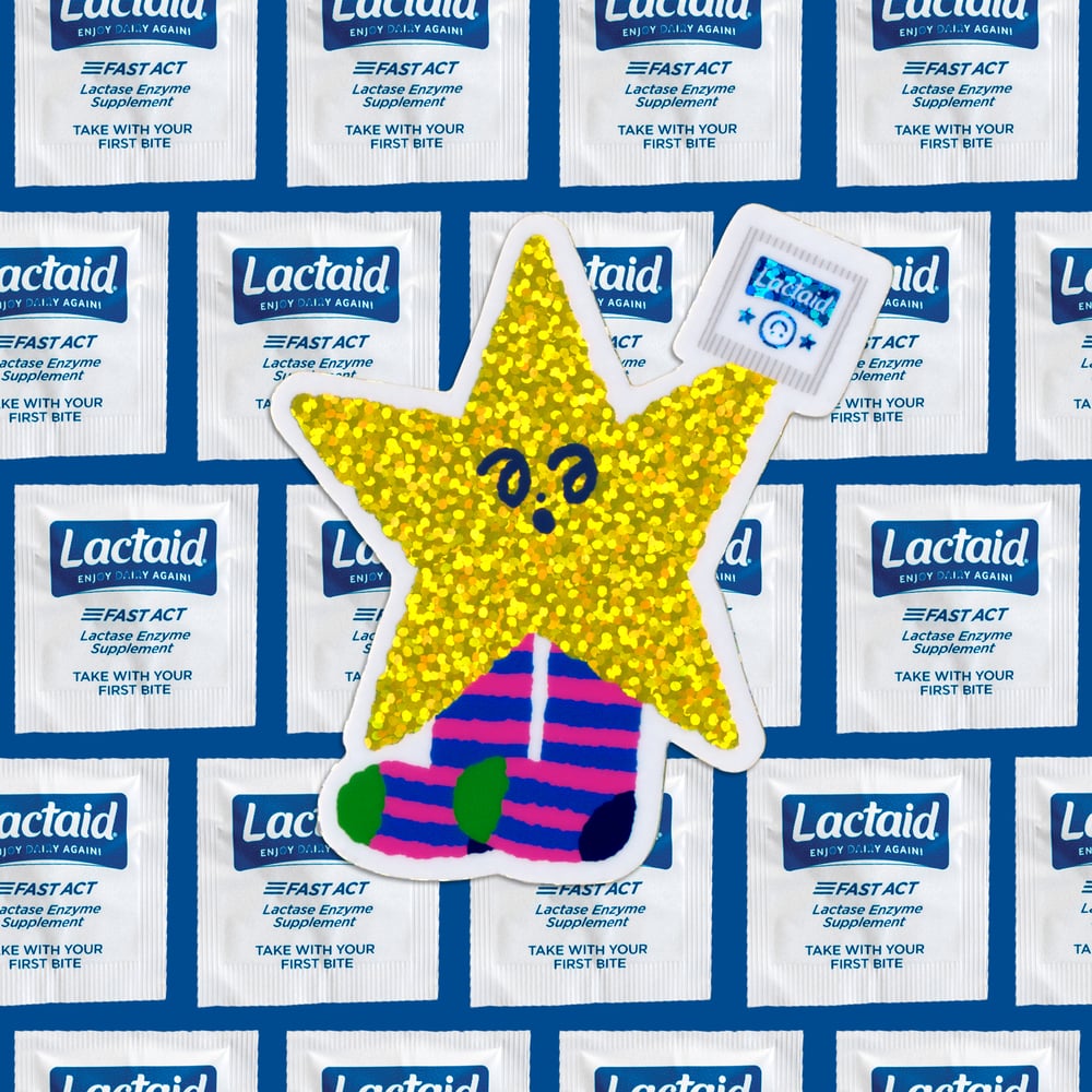 Image of I Need Lactaid! Cute Star Glitter Sticker