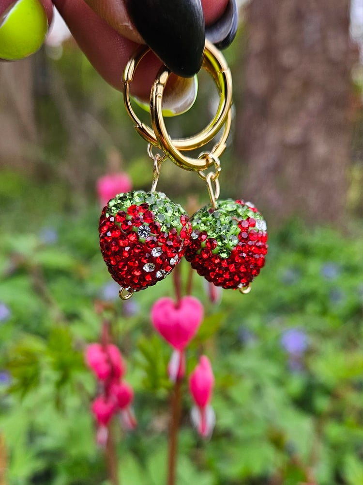 Image of Sparkly Strawberry Earrings