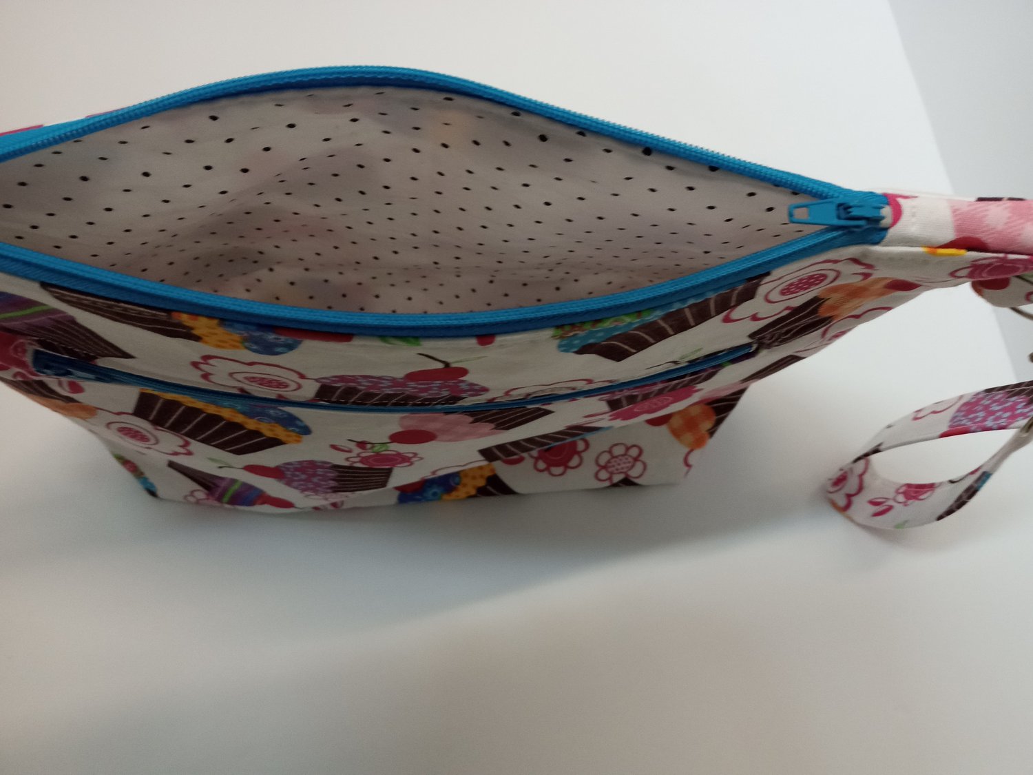 Image of Cupcake Small Project Bag with front zipper pocket