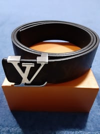 Image 1 of LV Belt Brown With Silver Buckle