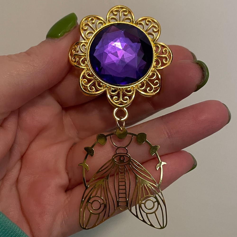 Image of Purple Gem Moth Dangles (sizes 7/8-1 1/2)