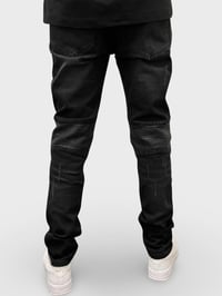 Image 4 of Biker Black Denim x Leather