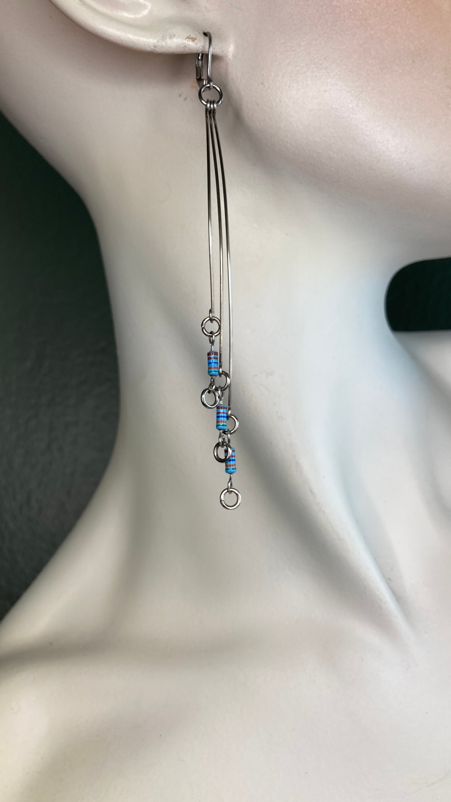 Image of P3 Earrings - Blue w/Multi