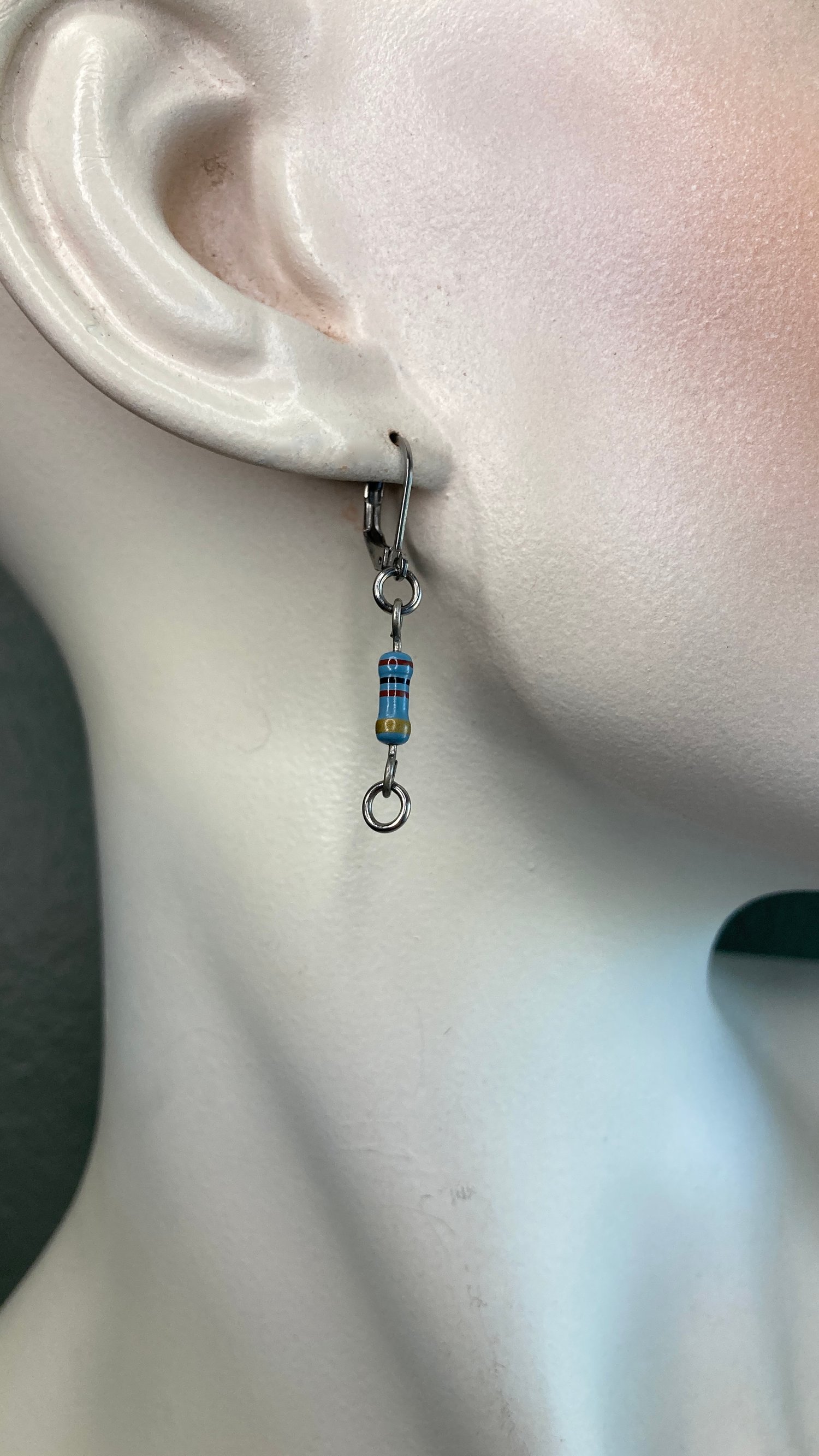 Image of Resist 1 Earrings - Light Blue