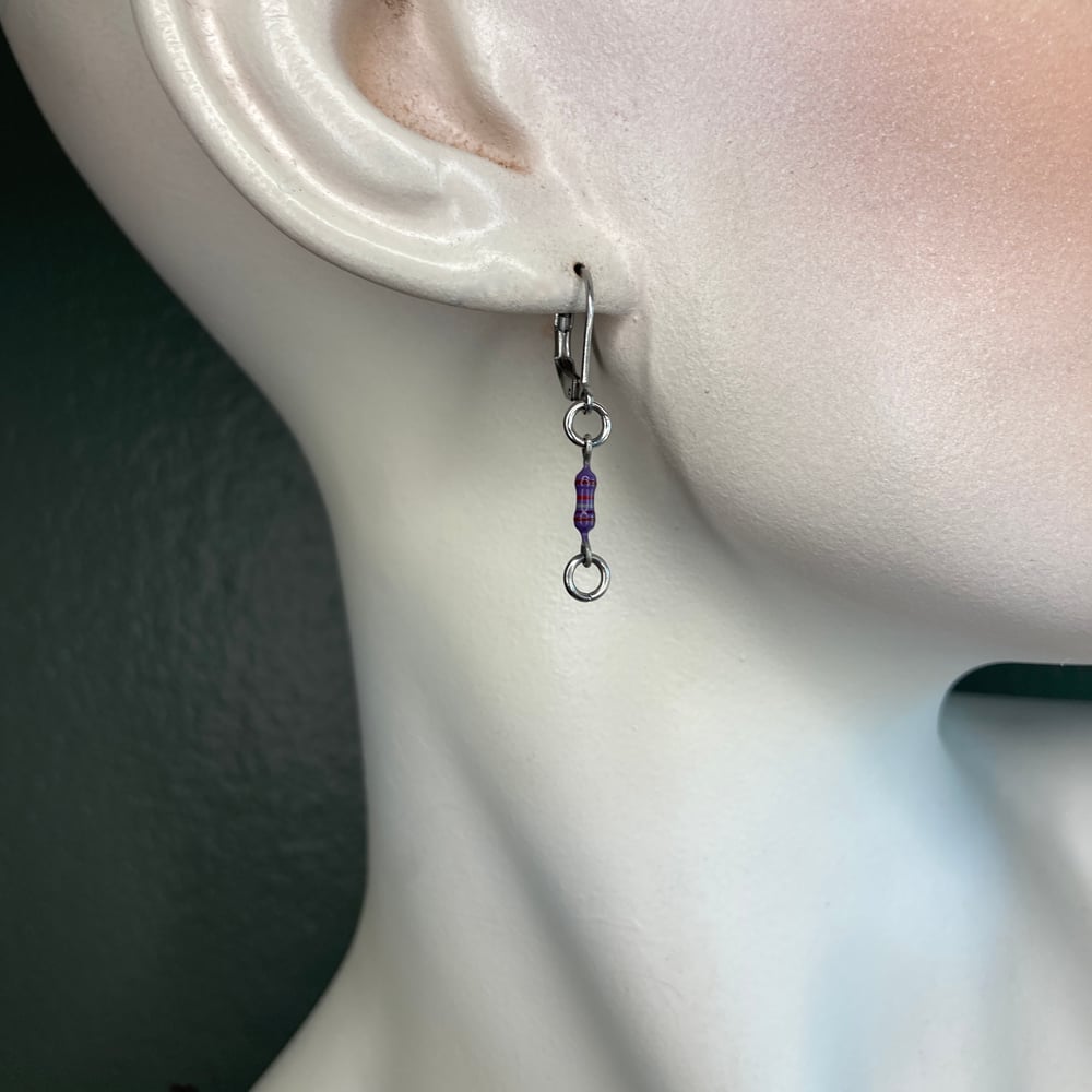 Image of Resist 1 Earrings - Purple