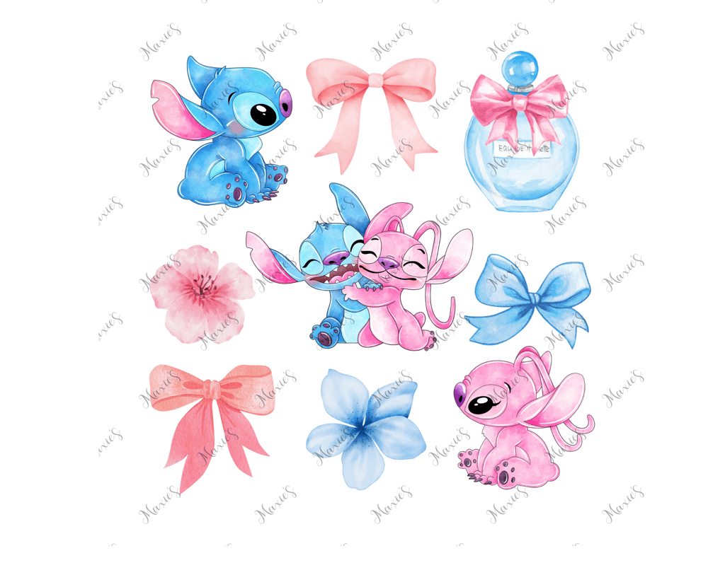 Image of Stitch Lovers Coquette Theme Sublimation Decal Print 