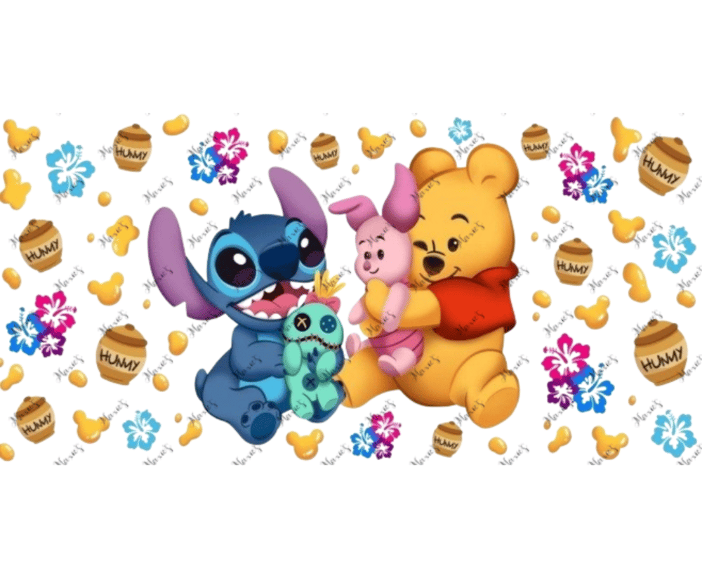 Image of Pooh & Stitch Sublimation Cup Wrap Print 