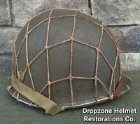 Image 2 of WWII M1 Helmet 34th Infantry Division Schlueter Fixed bale & replica rayon Hawley Liner. NCO.