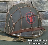 Image 7 of WWII M1 Helmet 34th Infantry Division Schlueter Fixed bale & replica rayon Hawley Liner. NCO. 