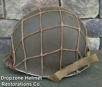 Image 4 of WWII M1 Helmet 34th Infantry Division Schlueter Fixed bale & replica rayon Hawley Liner. NCO. 