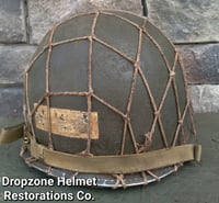 Image 8 of WWII M1 Helmet 34th Infantry Division Schlueter Fixed bale & replica rayon Hawley Liner. NCO.