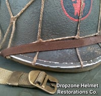Image 13 of WWII M1 Helmet 34th Infantry Division Schlueter Fixed bale & replica rayon Hawley Liner. NCO.