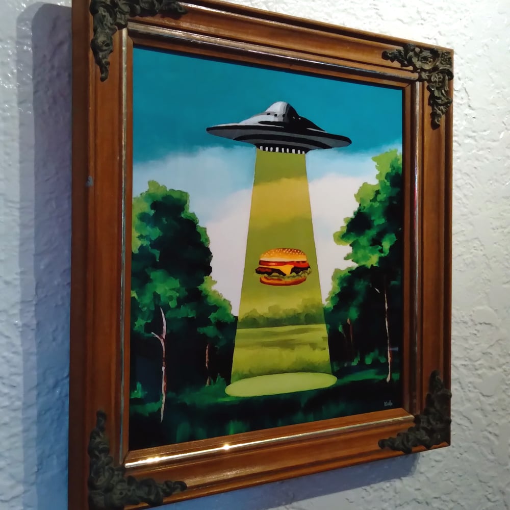 The Hamburger Abduction - Special Edition - Framed Metal Print
