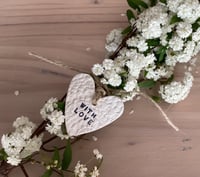 Image 2 of Sentiment heart shaped clay tags 