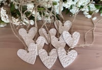 Image 2 of Hand pressed heart shape clay tags - three sizes from