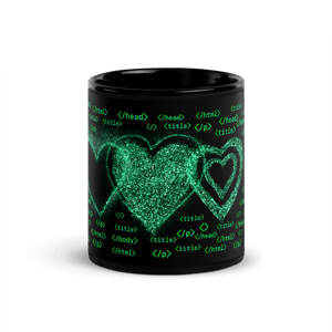 "Fragmented Code" Ceramic Mug [Black]