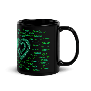 "Fragmented Code" Ceramic Mug [Black]