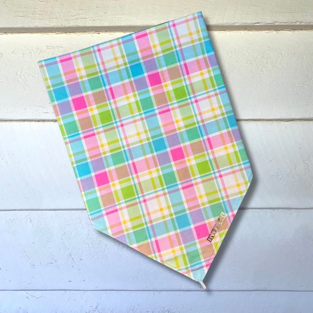 Image of Green, Blue + Pink Plaid Scarf