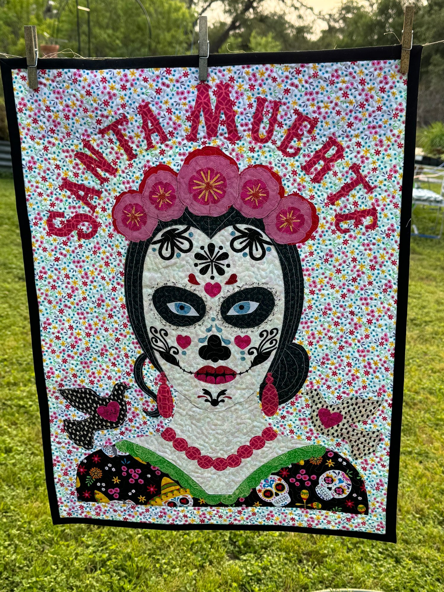 Image of Santa Muerte Quilt Face
