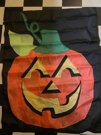 Image 1 of Wonderful Vintage Double-sided Jack-o-Lantern Applique Halloween Banner