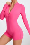 Hot pink workout unitard 