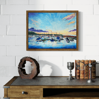 Image 1 of By the Docks | Original Painting on Canvas