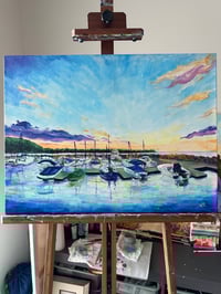 Image 3 of By the Docks | Original Painting on Canvas