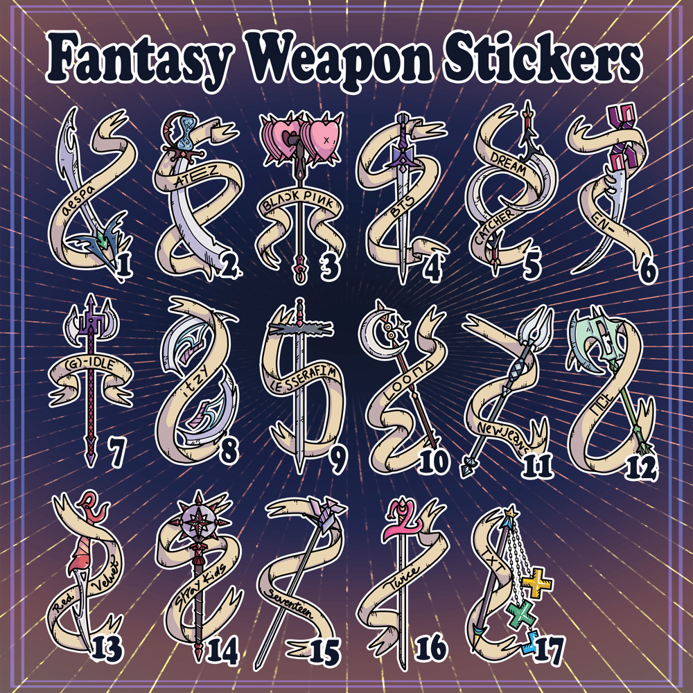 Image of Fantasy Weapon Stickers (Mixed Groups)