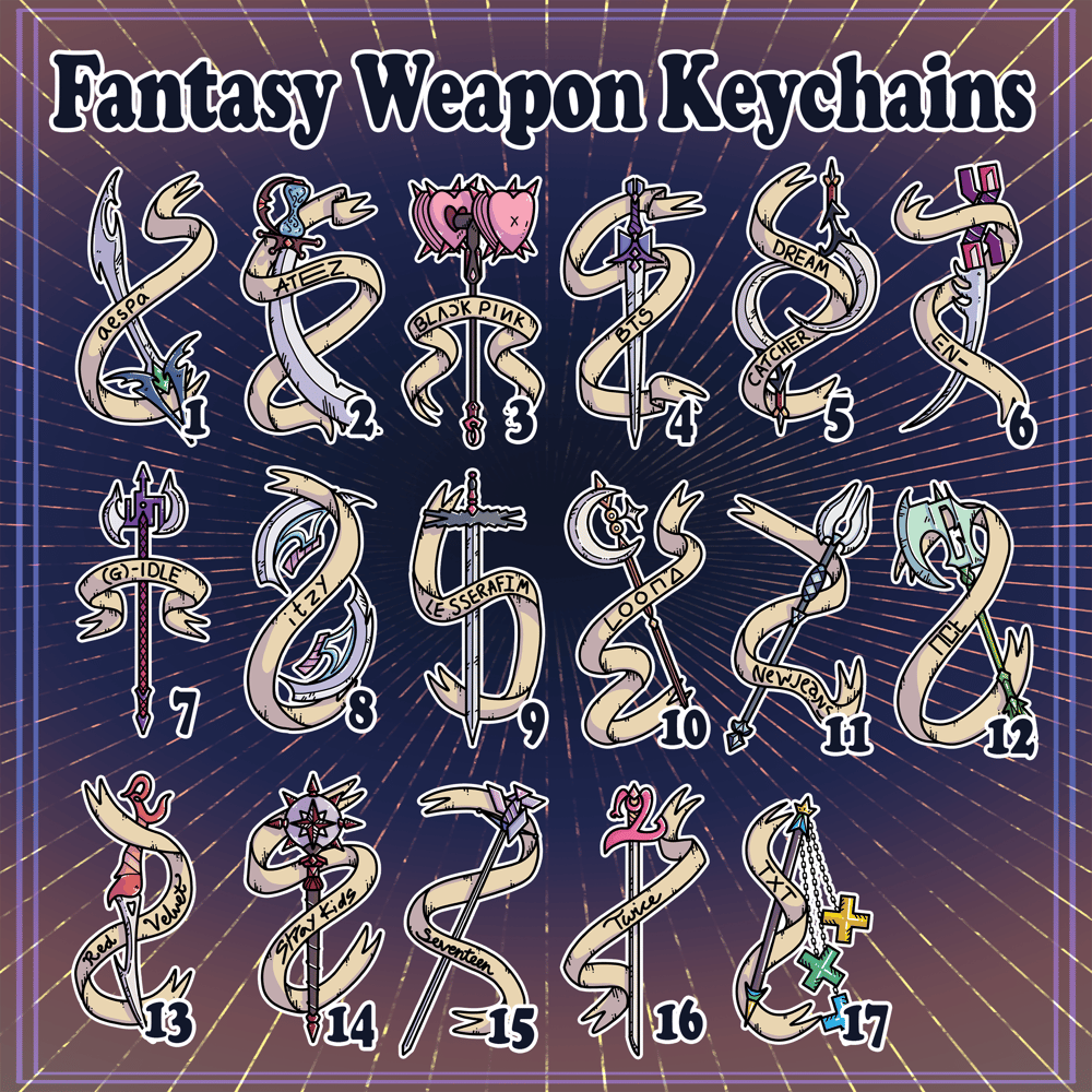 Image of Fantasy Weapon Keychains (Mixed Groups)