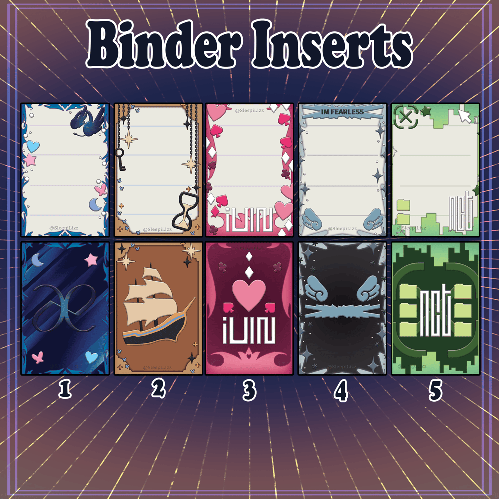 Image of Binder Inserts (Mixed Groups)